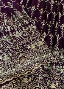 Embroidered Purple Kurta Set with Dupatta