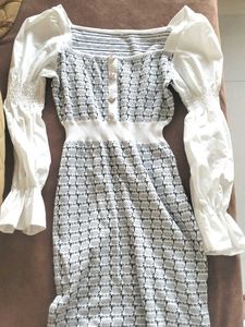 Chic Puff Sleeve Knit Dress
