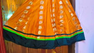 Vibrant Orange Silk Frock