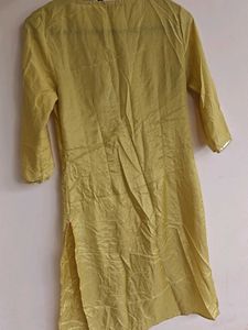 "W" Elegant Yellow Kurti with Sequins