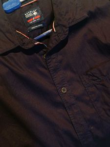 NETPLAY Men's Dark Purple Full Sleeve Shirt