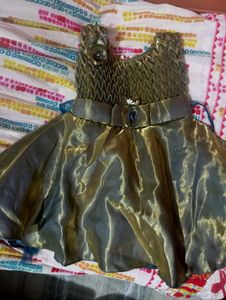 Sparkling Gold Party Frock for Girls