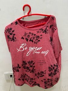 Pink Floral Graphic T-Shirt