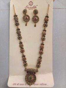 Antique Gold Necklace &amp; Earring Set