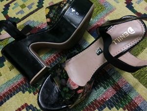 Denill Floral Platform Sandals- Size UK 6