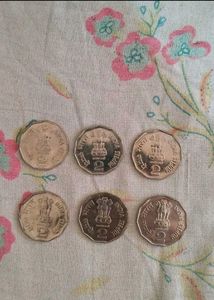 Six Pieces Two Rupees Flag Coins