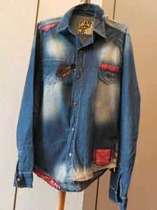 Men's Distressed Denim Shirt
