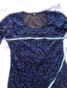 Sparkling Blue Sequin Mini Dress