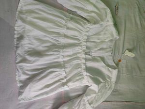 White Textured Peplum Top
