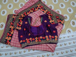 Elegant Embroidered Saree with Blouse