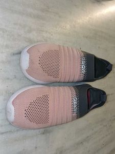 Stylish Pink &amp; Grey Slip-On Sneakers