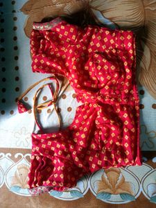 Beautiful synthetic saree with readymade blouse