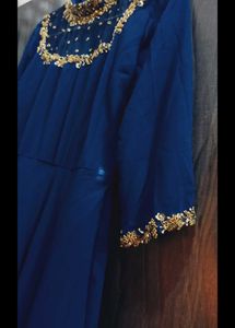 Elegant Royal Blue Embellished Gown