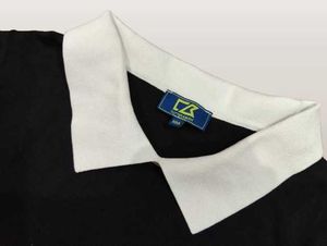 Classy Black Contrast Collar Top | Soft Knit |