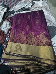 Exquisite Purple Silk Saree
