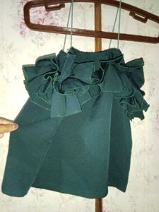 Green Ruffle Top