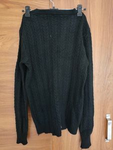 Classic Black Cable Knit Sweater