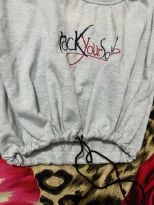 Grey Cropped Sweatshirt