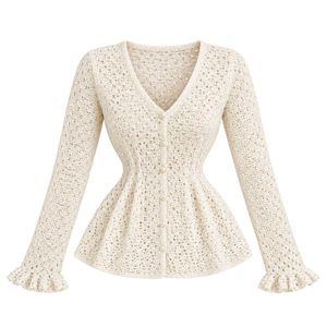Cream Crochet Cardigan 🎀🫧