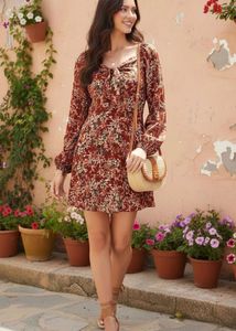 Chic Floral Print Mini Dress