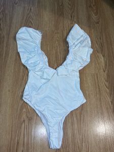 White Ruffle bodysuit