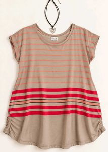 Striped Casual T-Shirt 40"-44" Size L-XL.