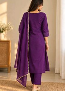 Embroidered Purple Kurta