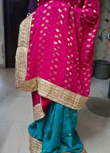 Beautiful Teal &amp; Magenta Saree