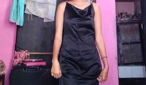 Sleek Black Slip Dress