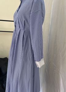 Blue Striped Shirt Dress