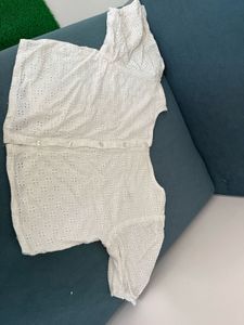 White Broderie Anglaise Crop Top