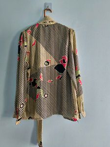 Vintage Geometric Print Blouse