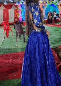 Blue Embroidered Lehenga Set