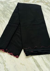 Elegant Black saree  with Leaf Motif