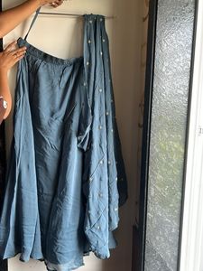 crop top drape skirt