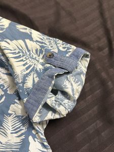 Men's Leaf Print Short Sleeve Shirt