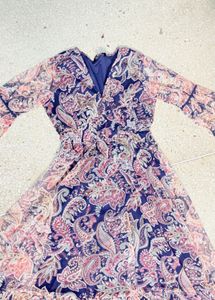 Boho Paisley Print V-Neck Mini Dress