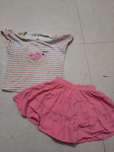 T Shirt And Skrit Set
