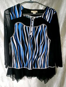 vintage Wave Pattern Top
