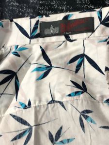 Men's White Bamboo Print Shirt