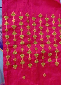 🔥SALE🔥Vibrant Lime Green Saree with Pink Blouse