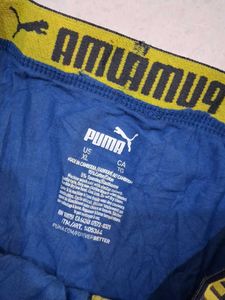 Puma Blue Boxers with Yellow Accent