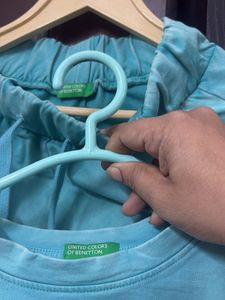 Aqua Blue Stone wash  Co ord Set