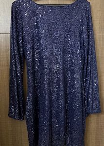 Sparkling Navy Blue Sequin Dress