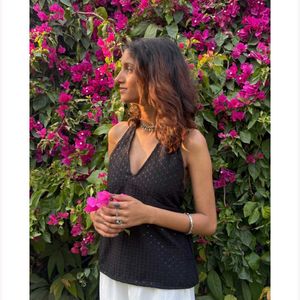 Stylish Black Halter Top