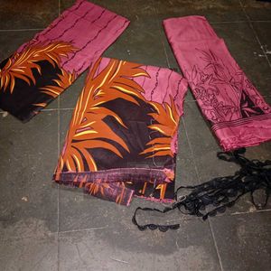 floral print dress material with 4 mtr l