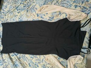 Savana urbanic Chic Black Sheer Sleeve Dress