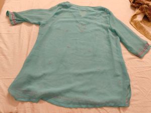 Embellished Aqua Kurta