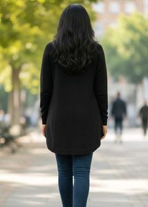 Black Woollen Tunic with Pockets