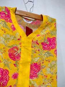 Yellow Floral Kurta